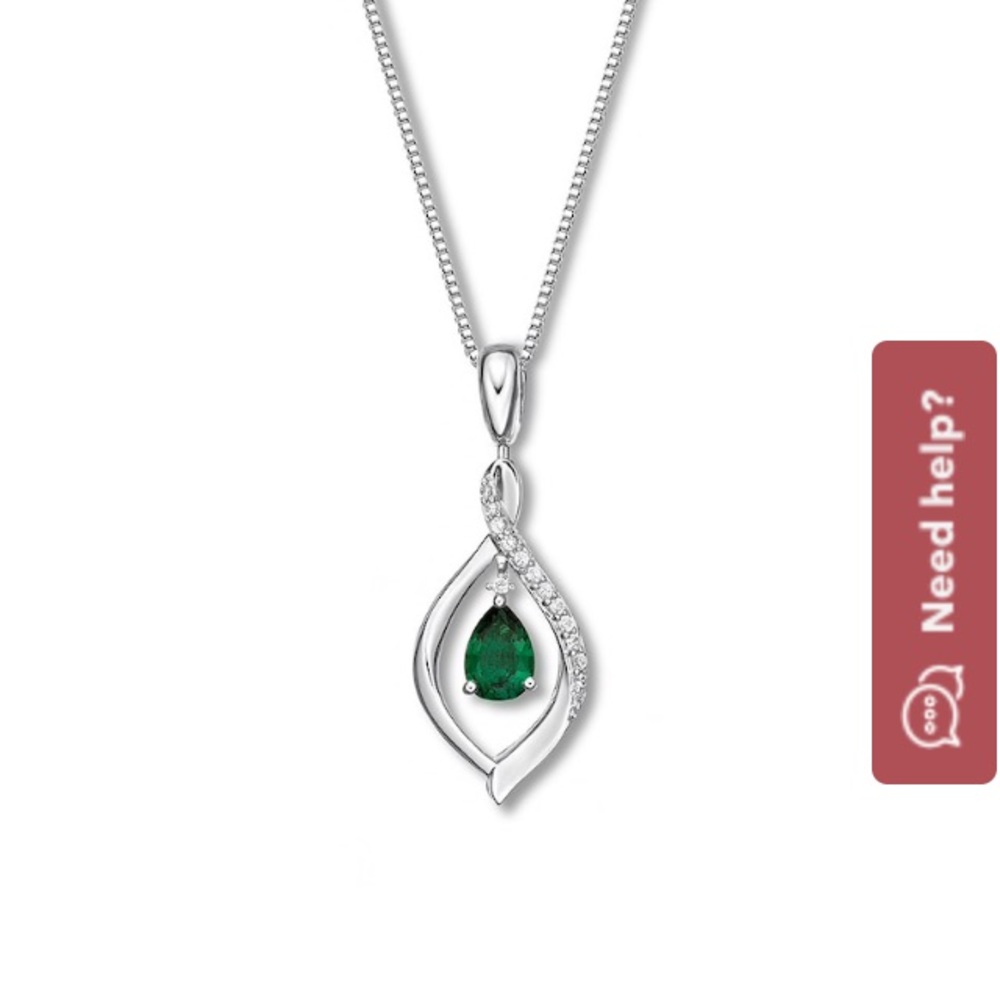 Kay Jewelers Emerald Sterling Silver Necklace